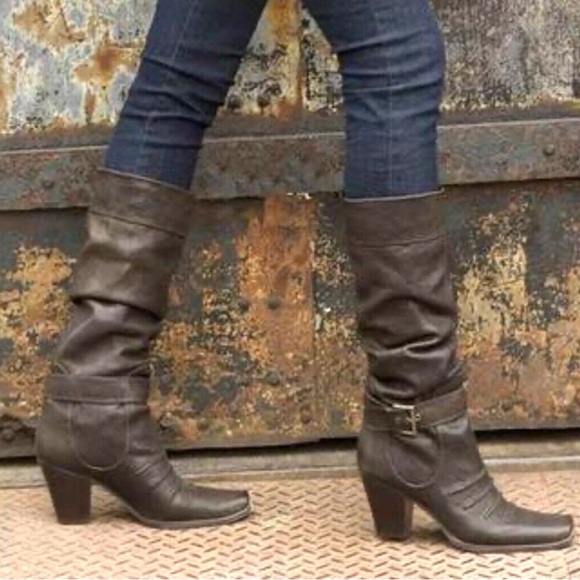 Stuart Weitzman Swashbuckler tall Boots Womens Size 6.5 Brown Leather Y2K Moto - Picture 1 of 9